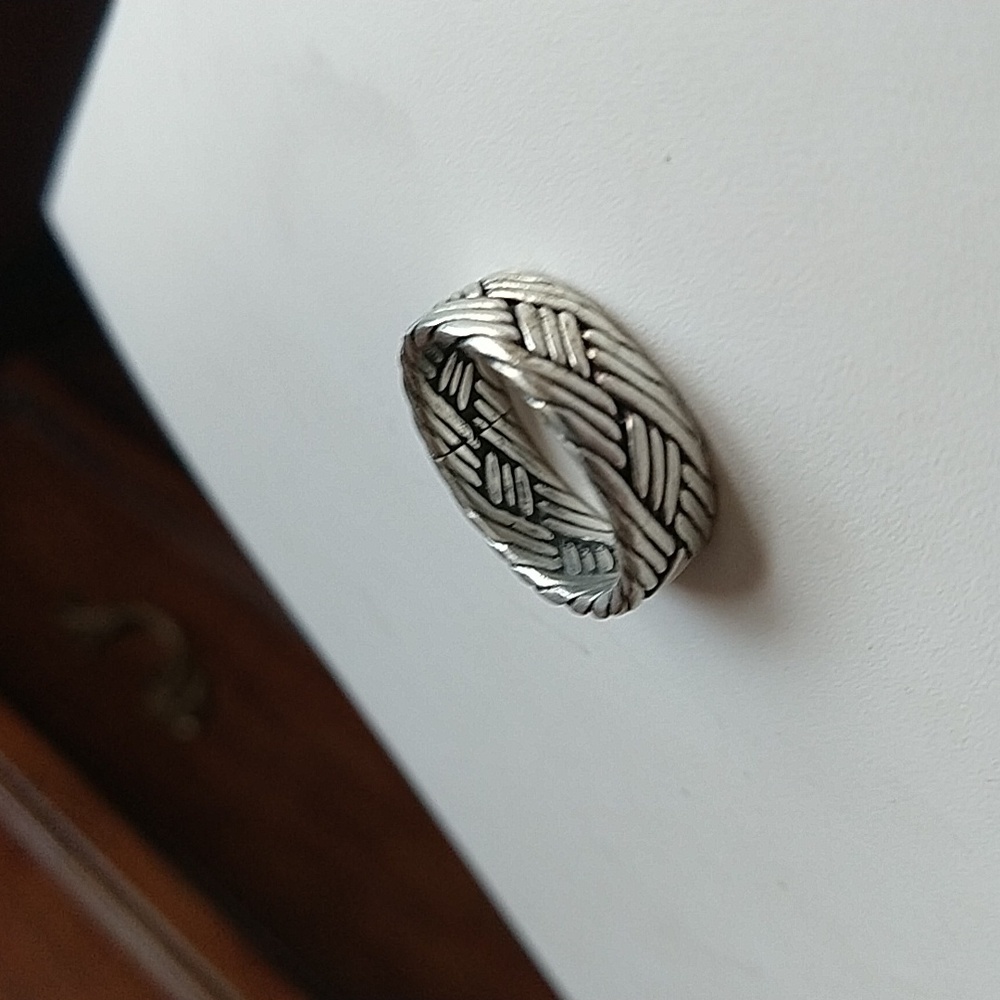 925 mexico sterling silver woven band ring vintage